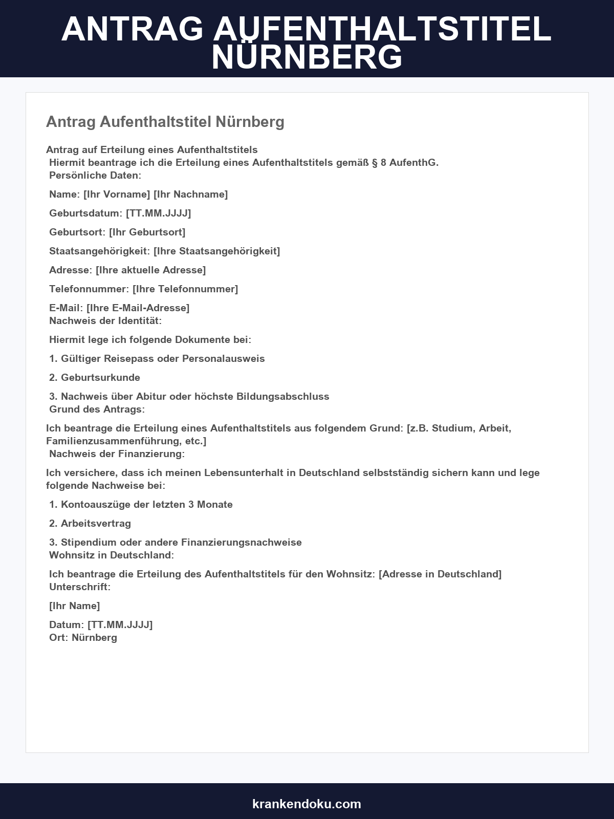 Antrag Aufenthaltstitel Nürnberg
