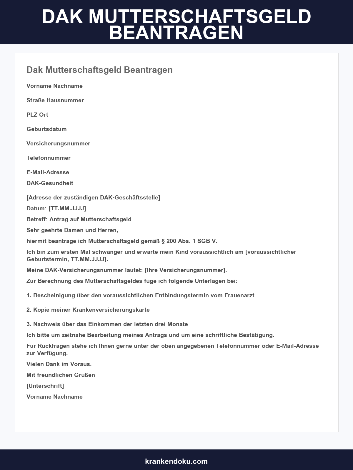 Dak Mutterschaftsgeld Beantragen