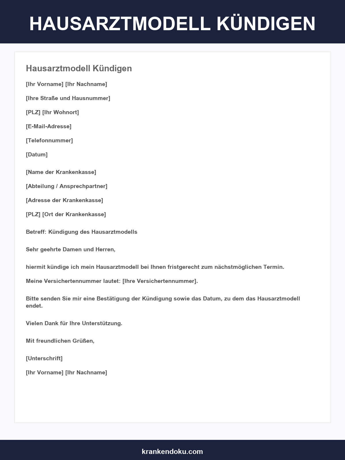 Hausarztmodell Kündigen Musterbrief