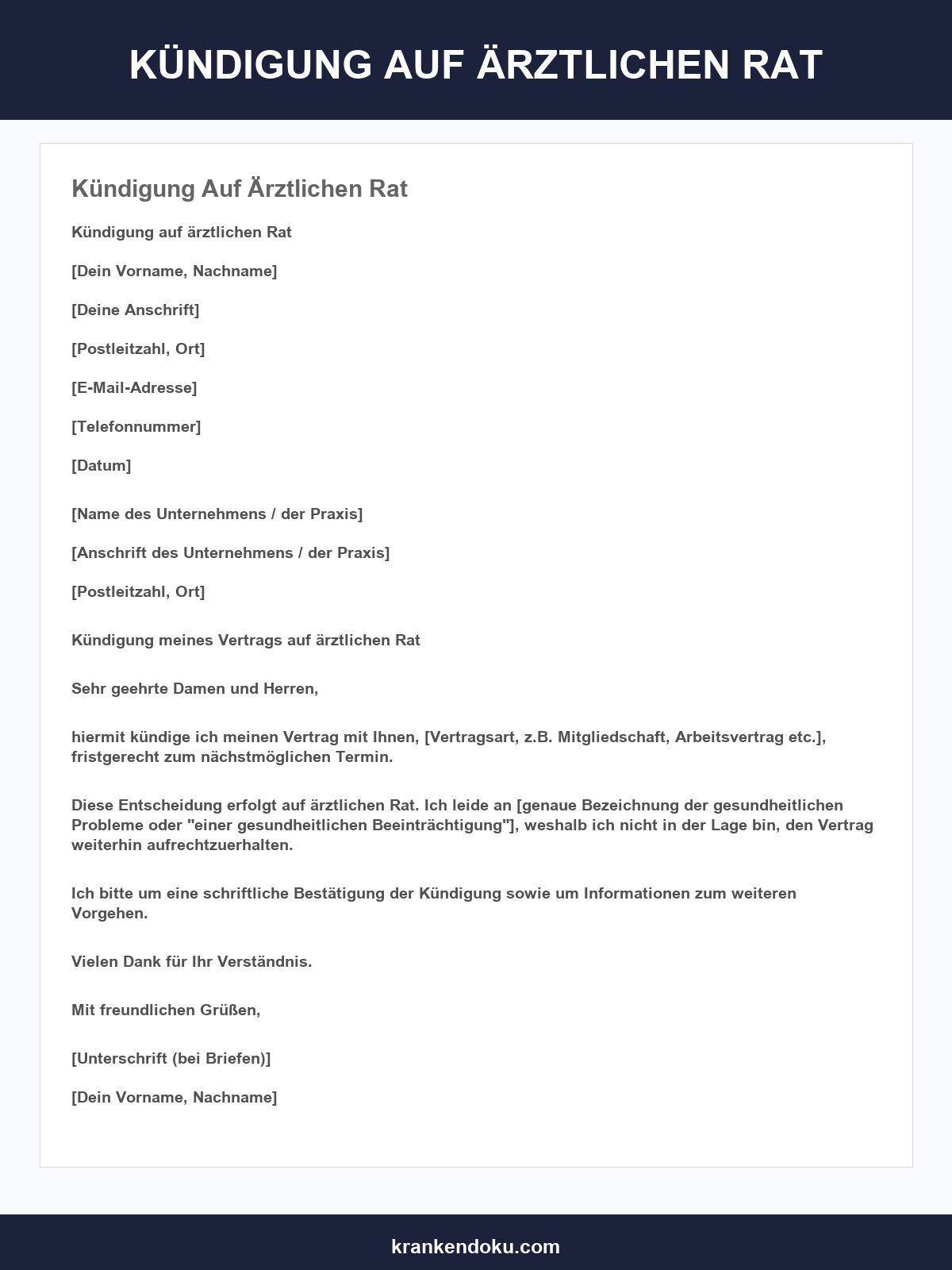 Kündigung Auf Ärztlichen Rat Vorlage