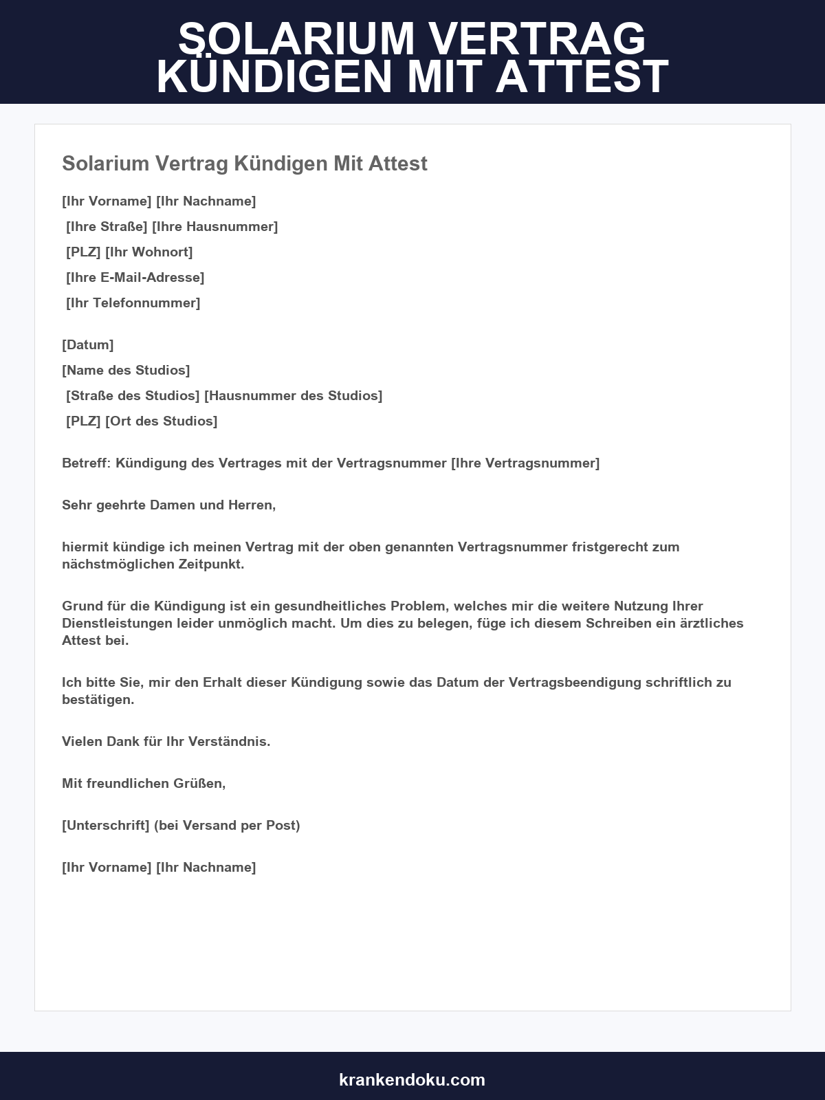 Solarium Vertrag Kündigen Mit Attest