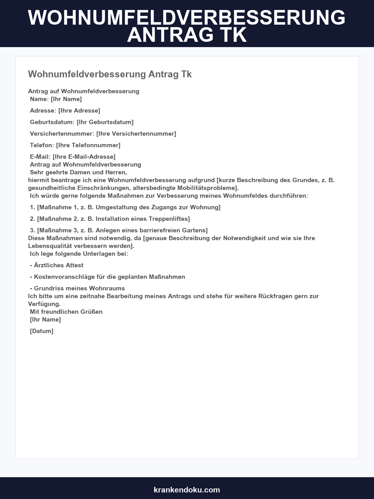 Wohnumfeldverbesserung Antrag Tk